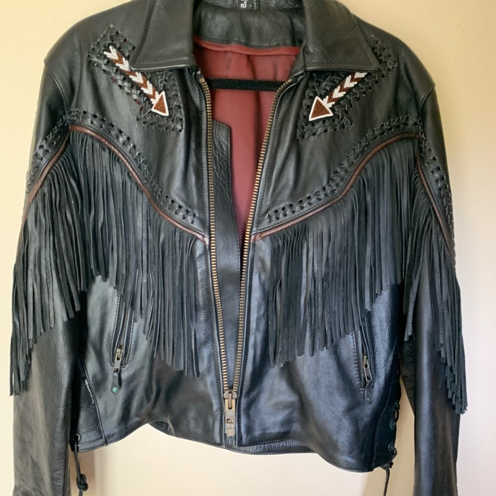 Real leather motorcycle jacket